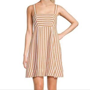 NWT EVERY XL Striped Tan and White Gauze Dress